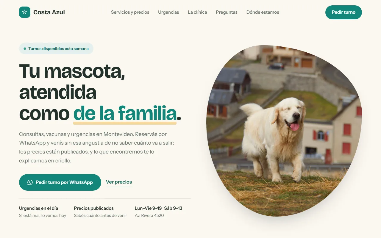 Sitio para veterinaria hecho por Kyvro