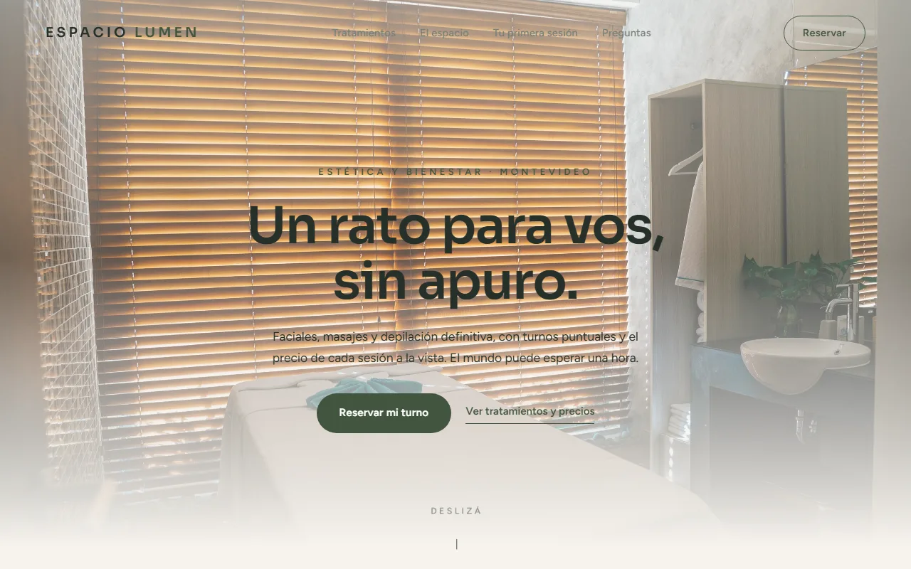 Sitio para centro de estética hecho por Kyvro